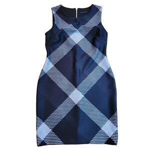 Tommy Hilfiger Dress Womens Size L Plaid‎ White Black Sleeveless  Knee Length